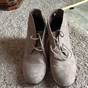 Time and Tru Beige Lace-Up Wedges